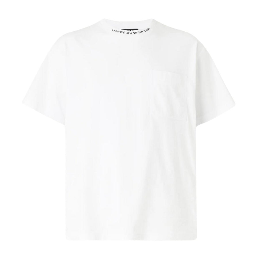 Versace Jeans Couture Printed Logo Collar White T-Shirt