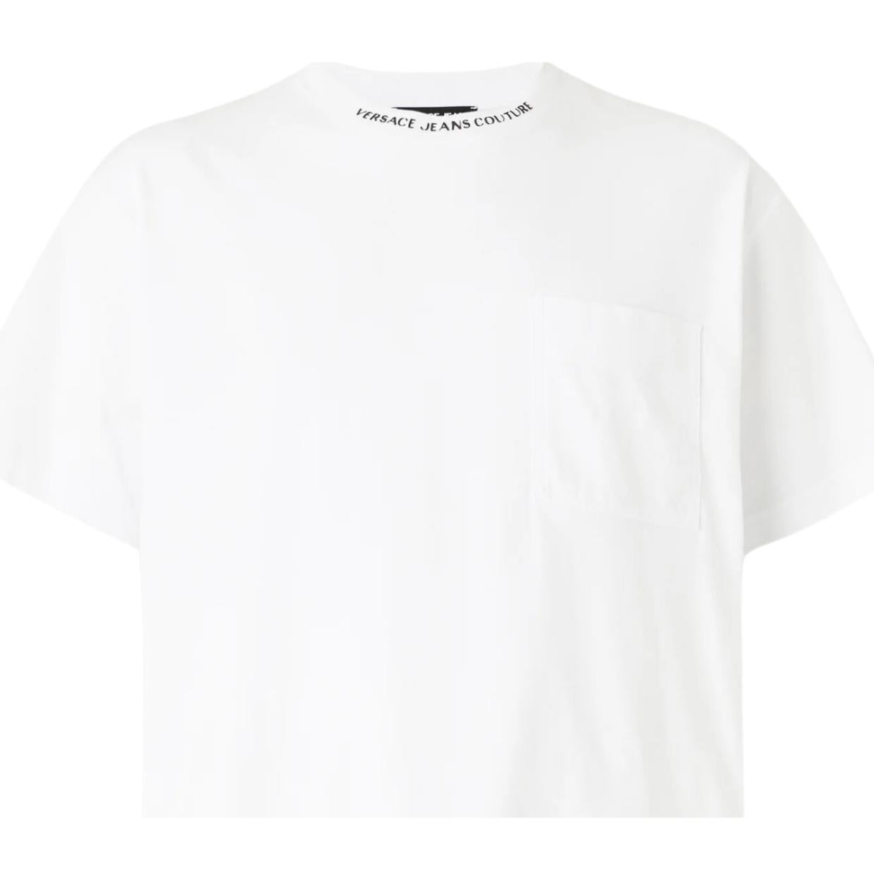 Versace Jeans Couture Printed Logo Collar White T-Shirt