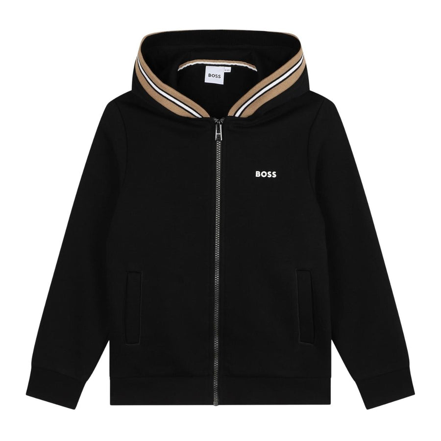 BOSS Kids Black Hooded Tracksuit Set