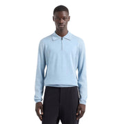 Emporio Armani Virgin Wool Light Blue Sweat Polo Shirt