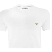 Emporio Armani Bodywear Contrast Embroidered Eagle Logo White T-Shirt