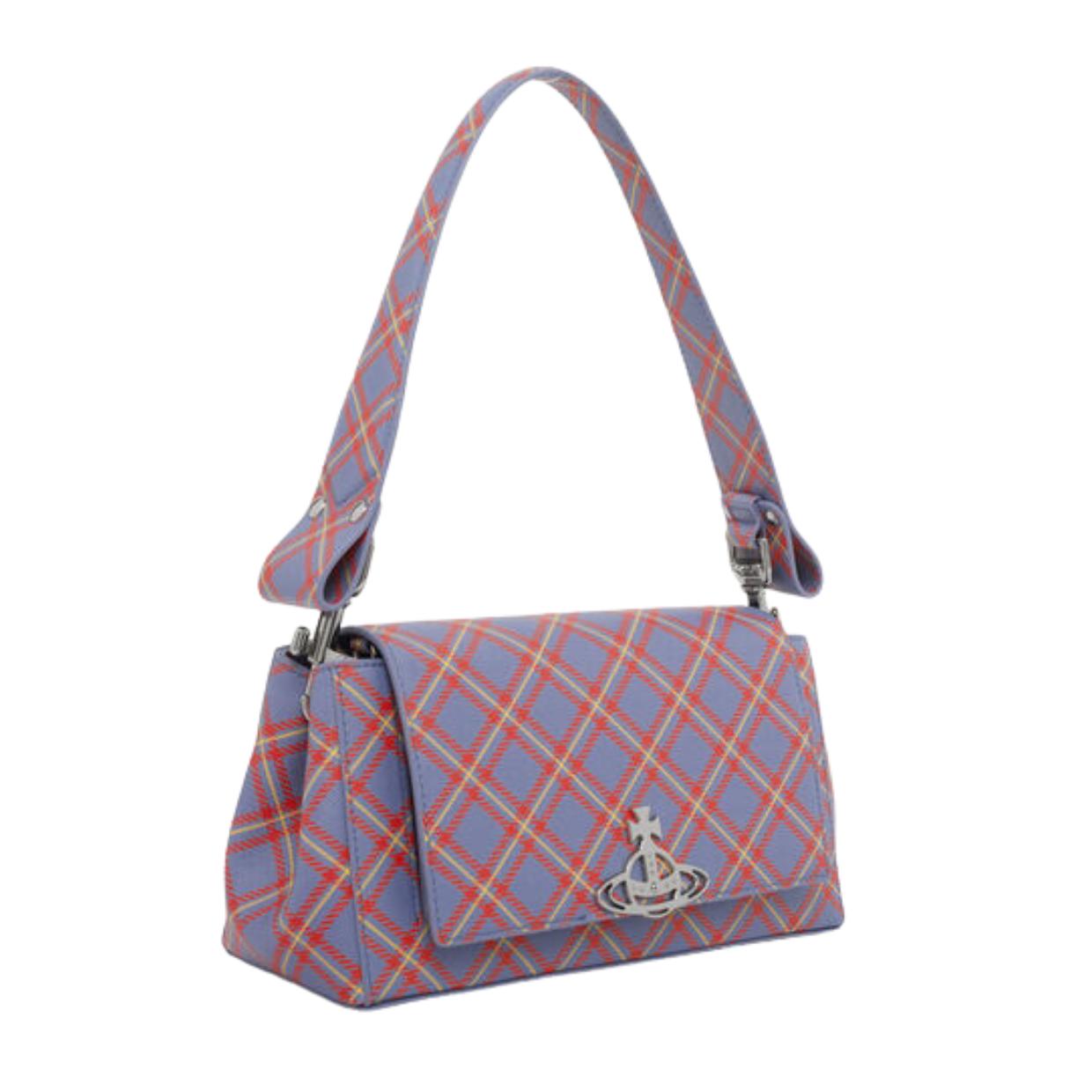 Vivienne Westwood Blue/Orange Tartan Medium Hazel Handbag