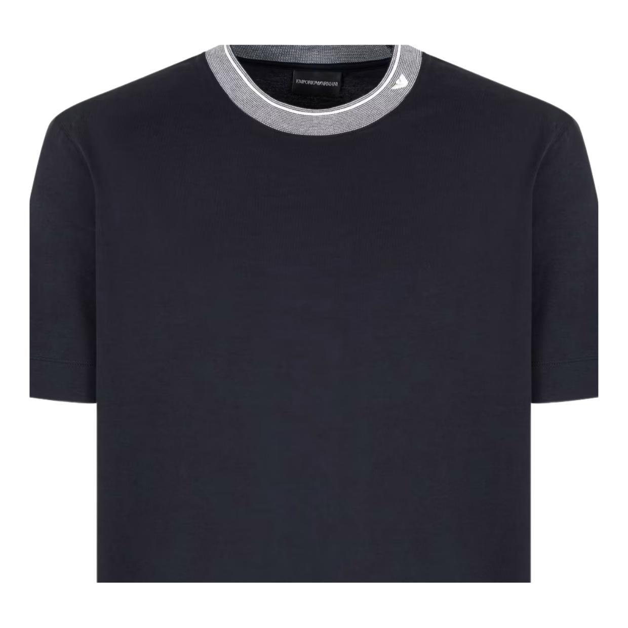 Emporio Armani Dark Navy Trimmed Crew T-Shirt