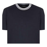 Emporio Armani Dark Navy Trimmed Crew T-Shirt