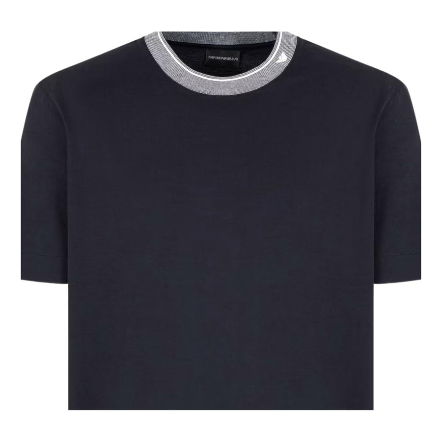 Emporio Armani Dark Navy Trimmed Crew T-Shirt