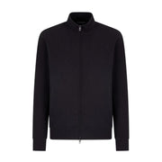 Emporio Armani Waffle Jersey Dark Navy Full Zip Sweatshirt