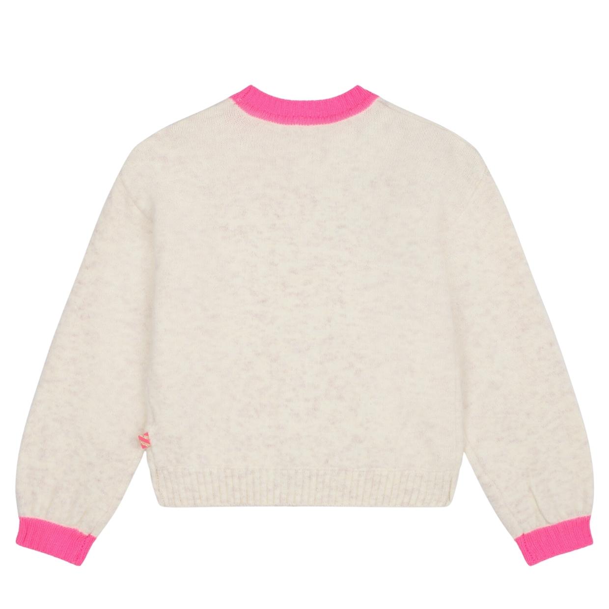 Billieblush Kids Sequins Heart Knitted Ivory Jumper