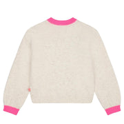 Billieblush Kids Sequins Heart Knitted Ivory Jumper