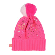 Billieblush Kids Sequins Pink Pompom Hat