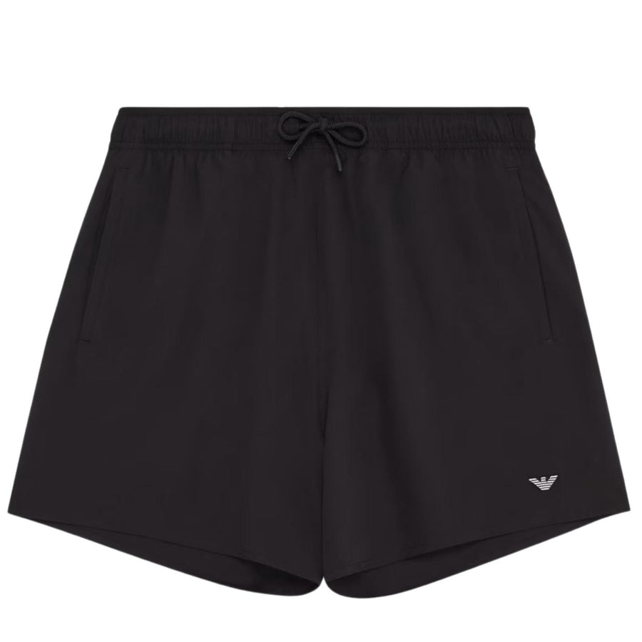 Emporio Armani Embroidered Eagle Black Swim Shorts