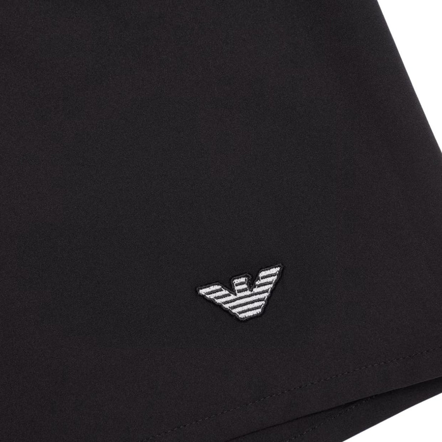 Emporio Armani Embroidered Eagle Black Swim Shorts