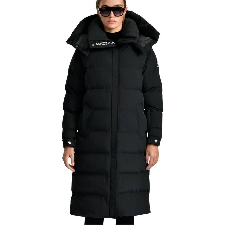 Sandbanks Haven Long Black Puffer Jacket