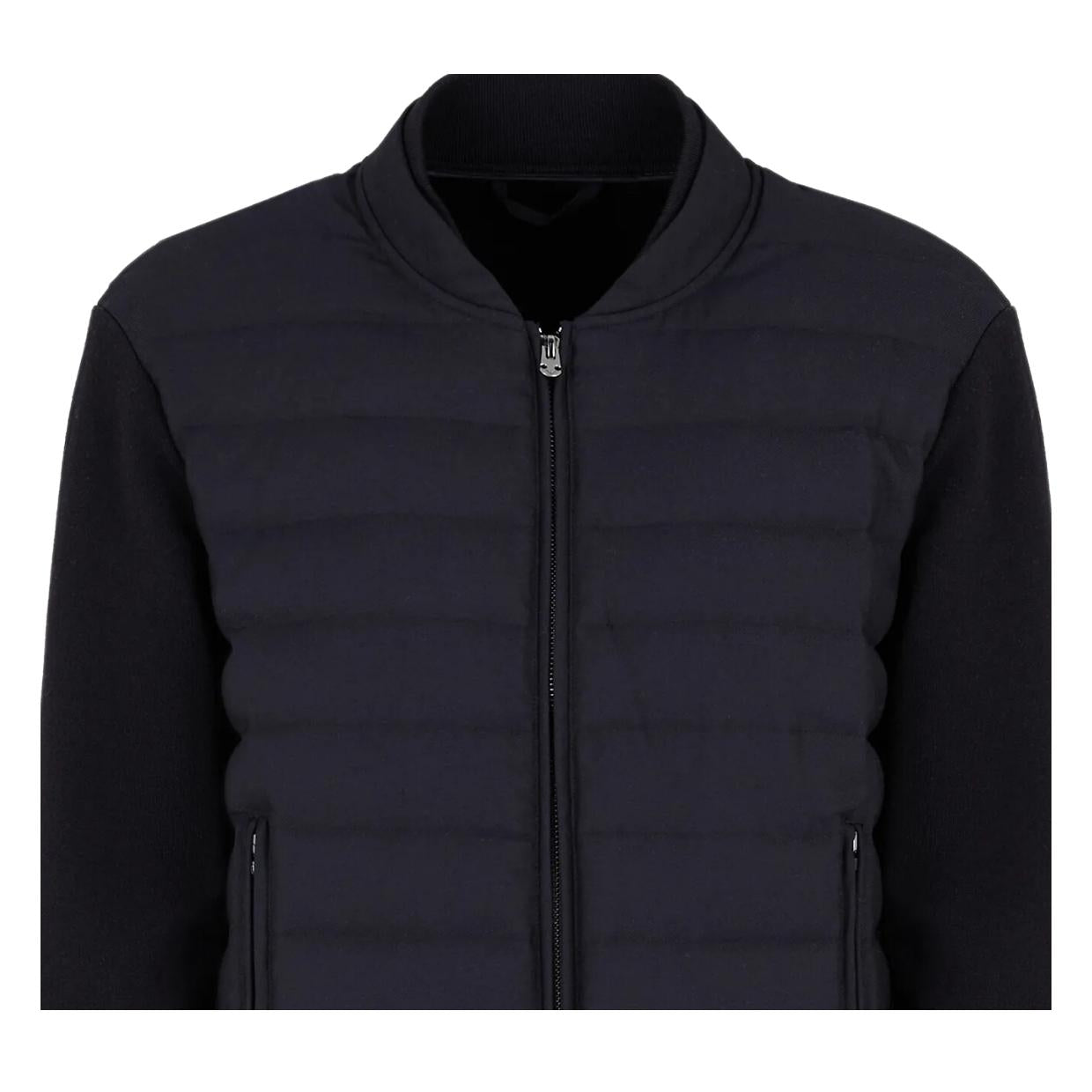 Emporio Armani Dark Navy Knit Blouson Jacket