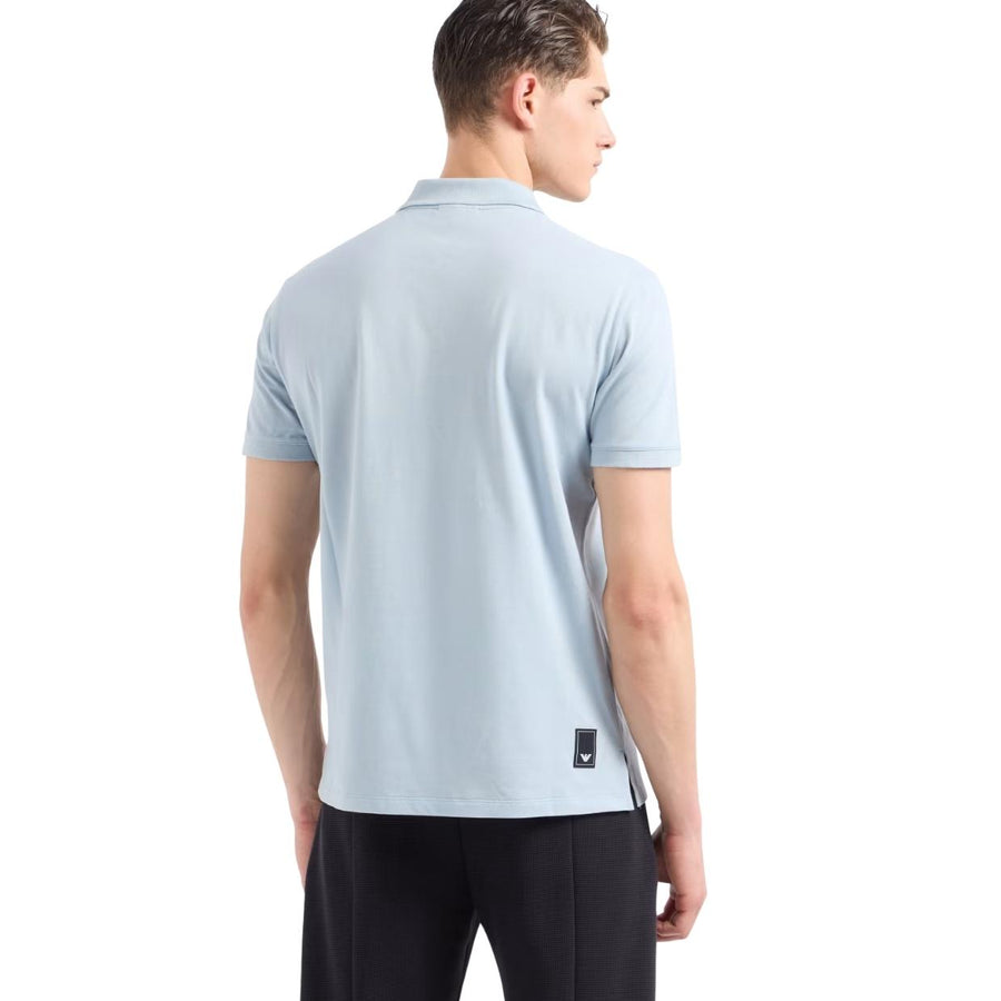 Emporio Armani Light Blue Pique Polo Shirt