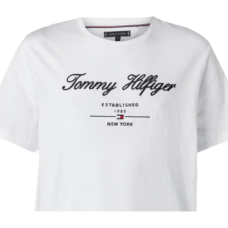 Tommy Hilfiger Embroidered Script Logo White T-Shirt