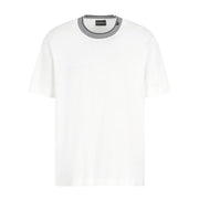 Emporio Armani White Trimmed Crew T-Shirt