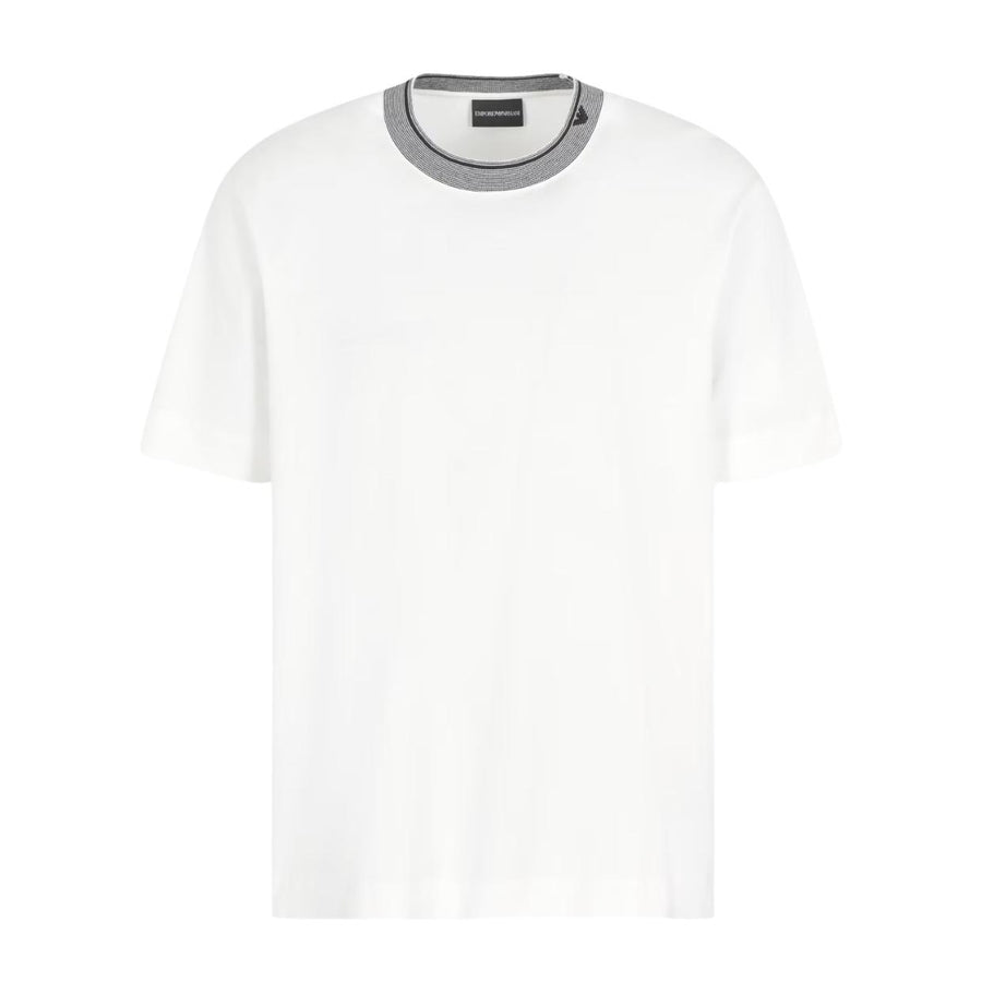 Emporio Armani White Trimmed Crew T-Shirt