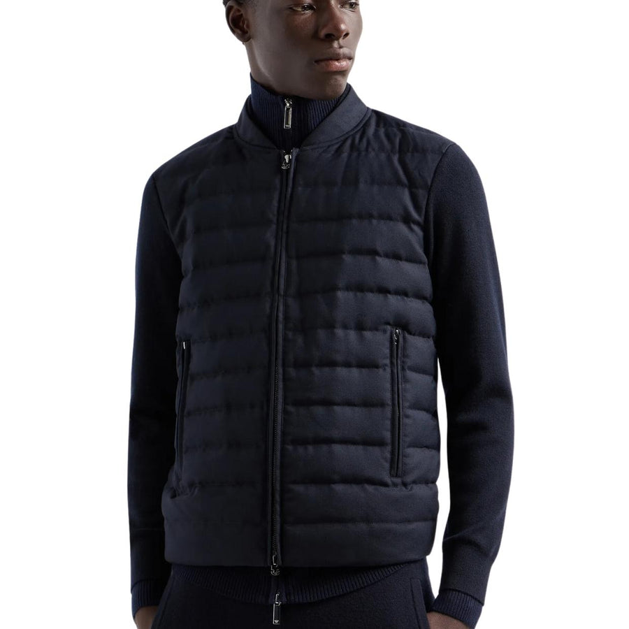 Emporio Armani Dark Navy Knit Blouson Jacket