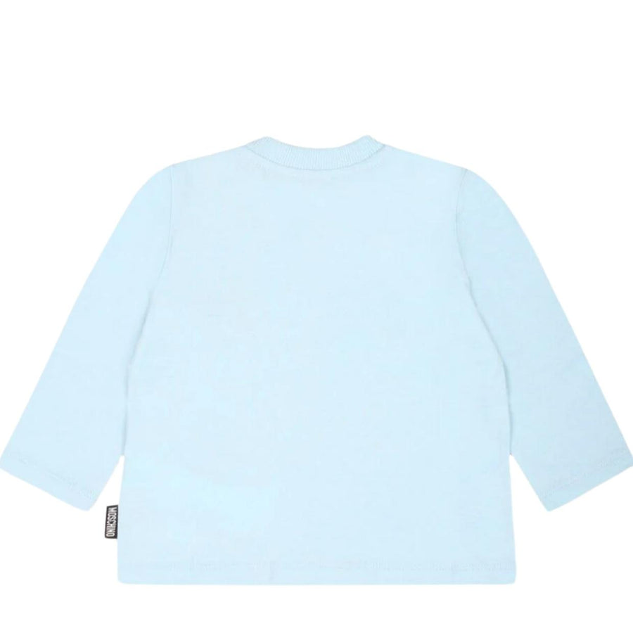 Moschino Baby Teddy Bear Patch Logo Blue T-Shirt