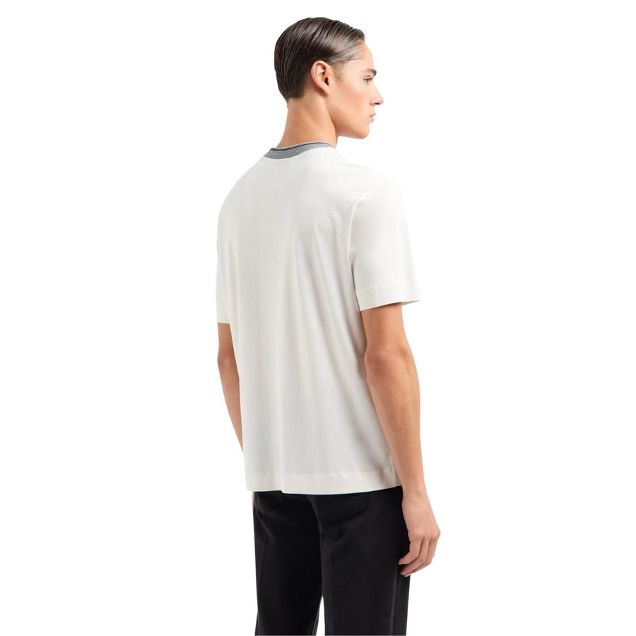 Emporio Armani White Trimmed Crew T-Shirt