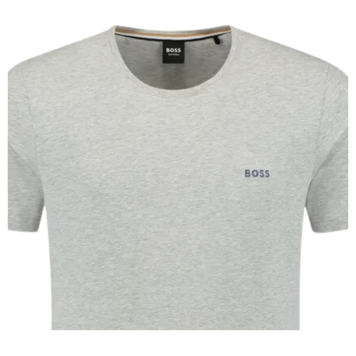 BOSS Embroidered Logo Regular Fit Grey T-Shirt