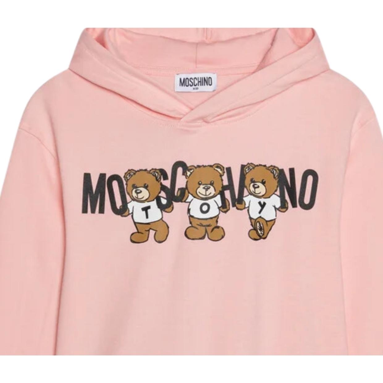 Moschino Kids Logo Lettering Pink Hoodie Retro Designer Wear