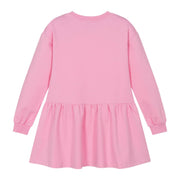 Moschino Kids Teddy Bear Heart Logo Pink Sweat Dress