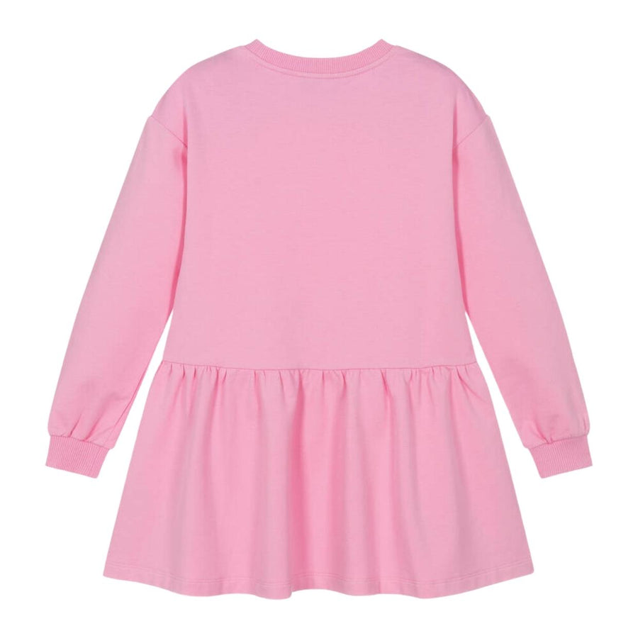 Moschino Kids Teddy Bear Heart Logo Pink Sweat Dress