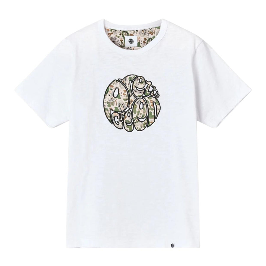 Pretty Green Aquarelle Paisley Logo White T-Shirt