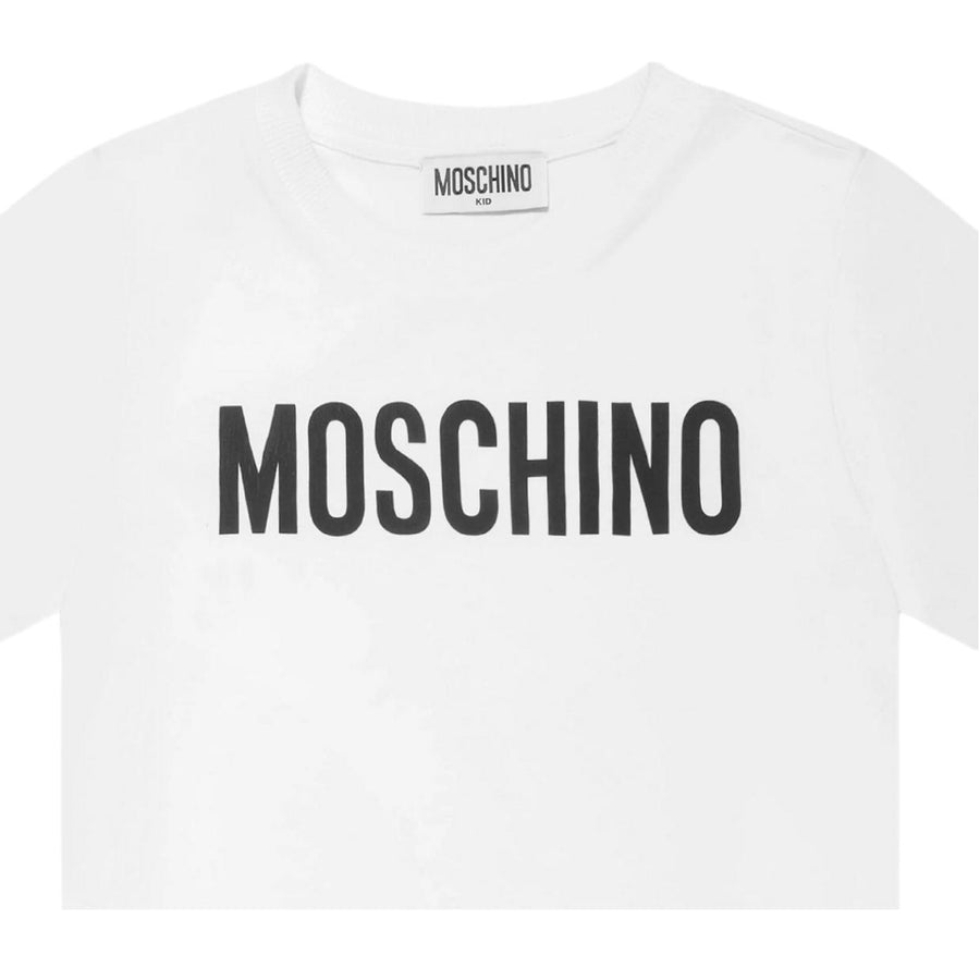 Moschino Kids Printed Logo White T-Shirt