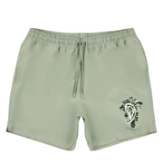 Pretty Green Aquarelle Paisley Logo Green Swim Shorts