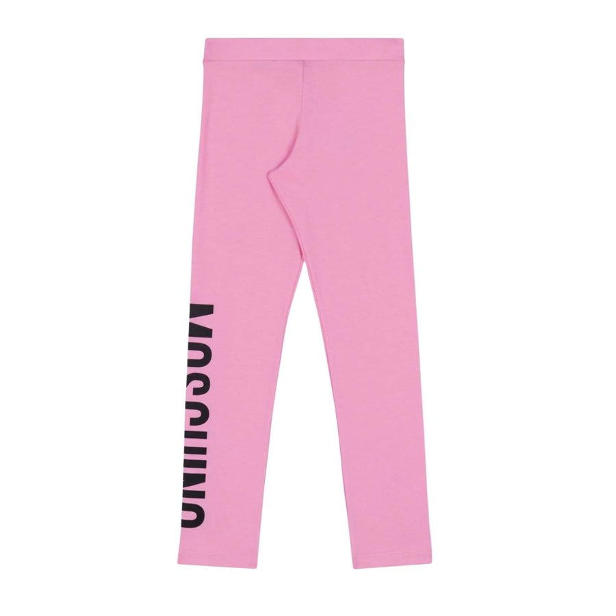 Moschino Kids Printed Logo Pink Leggings