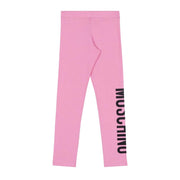 Moschino Kids Printed Logo Pink Leggings