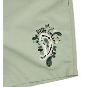 Pretty Green Aquarelle Paisley Logo Green Swim Shorts