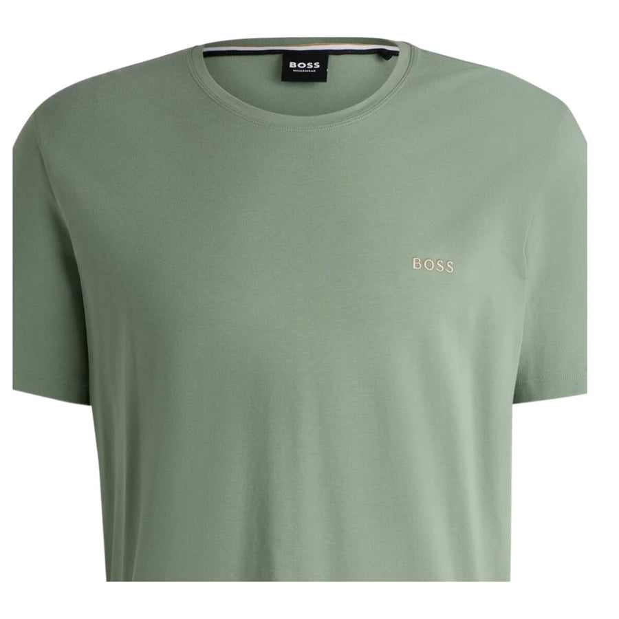 BOSS Embroidered Logo Regular Fit Light Green T-Shirt