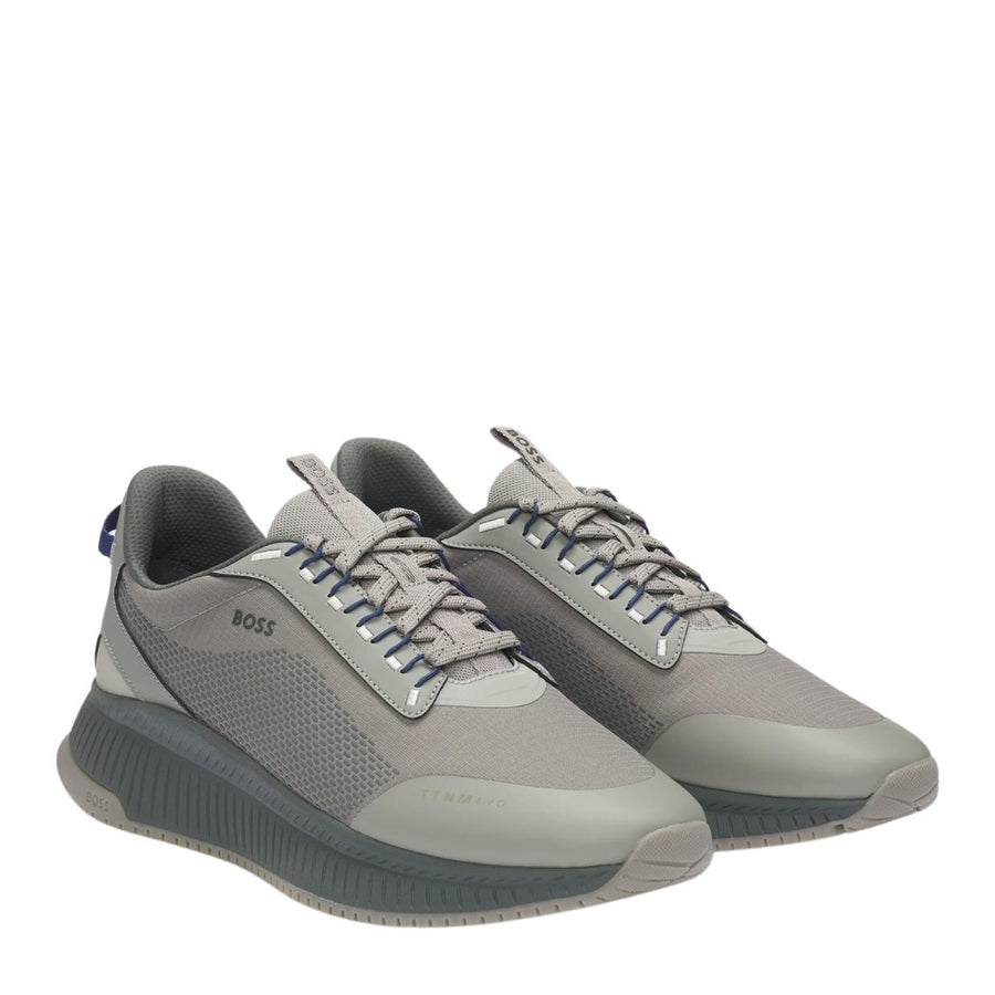 BOSS TTNM EVO Light Grey Ribbed Sole Trainers