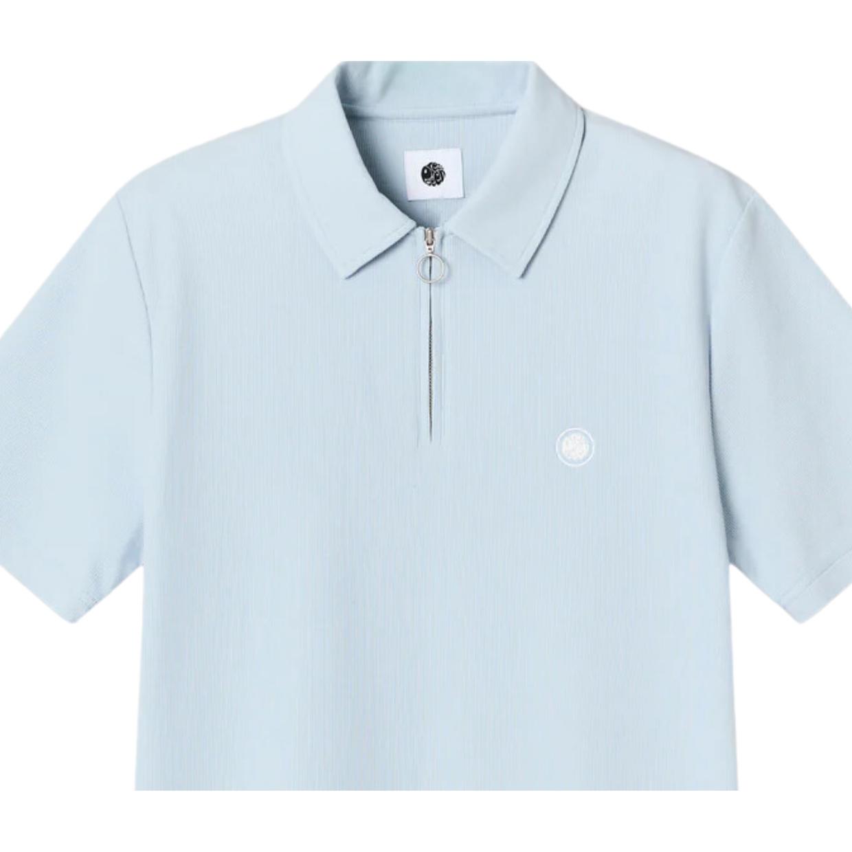 Pretty Green Islington Half Zip Sky Blue Polo Shirt