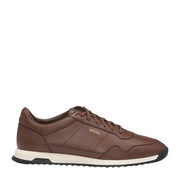 BOSS Zayn Tumbled Leather Dark Brown Trainers