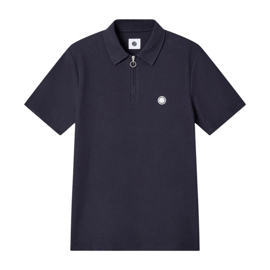 Pretty Green Islington Half Zip Navy Polo Shirt