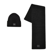 UGG Black Chunky Rib Beanie & Scarf Set