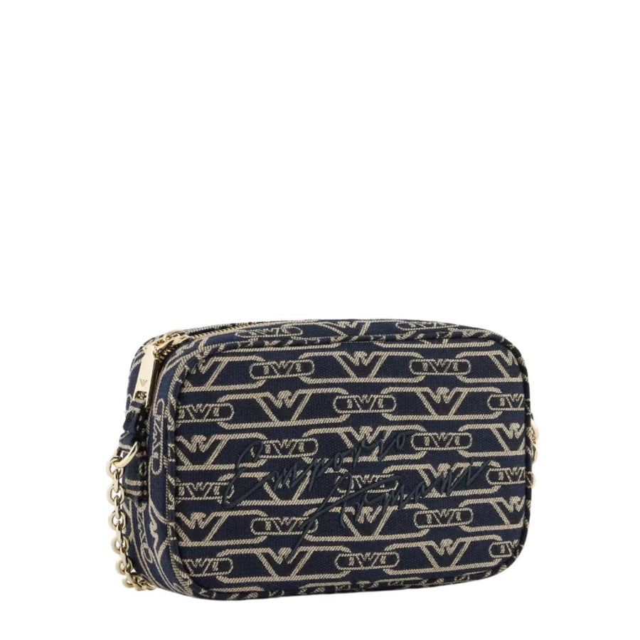 Emporio Armani Jacquard All-Over Monogram Navy Camera Bag