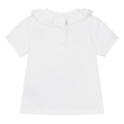 Balmain Baby Ruffled Collar White T-Shirt