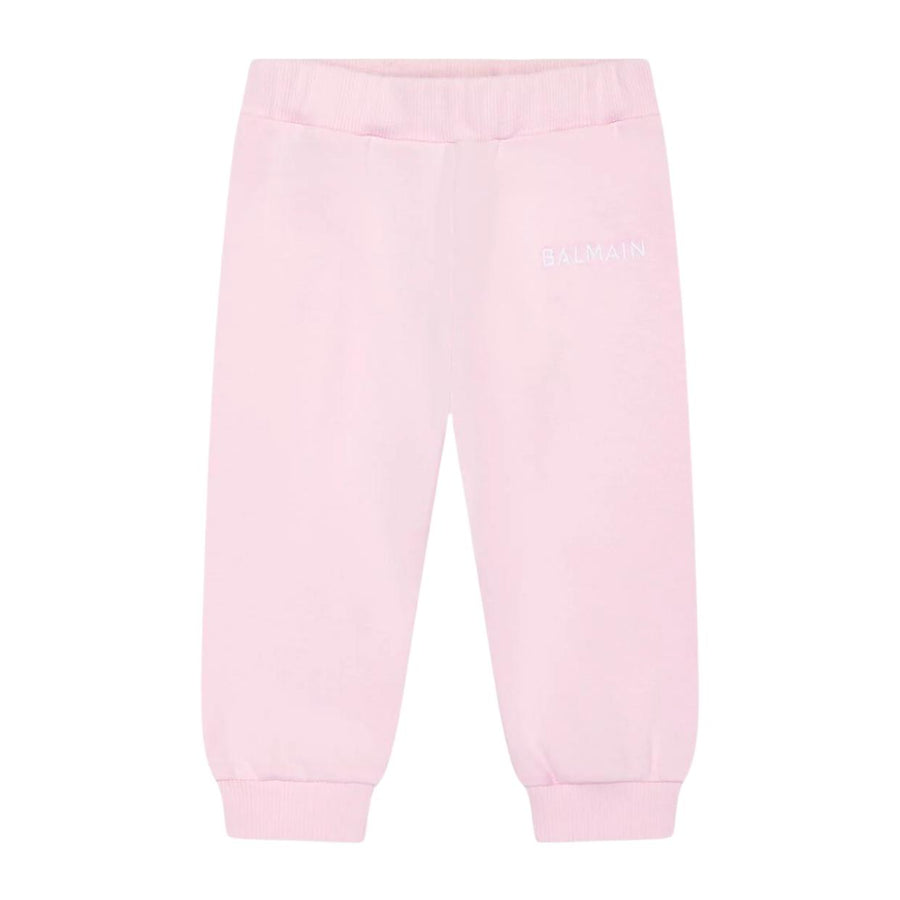 Balmain Baby Embroidered Logo Pink Jogging Bottoms