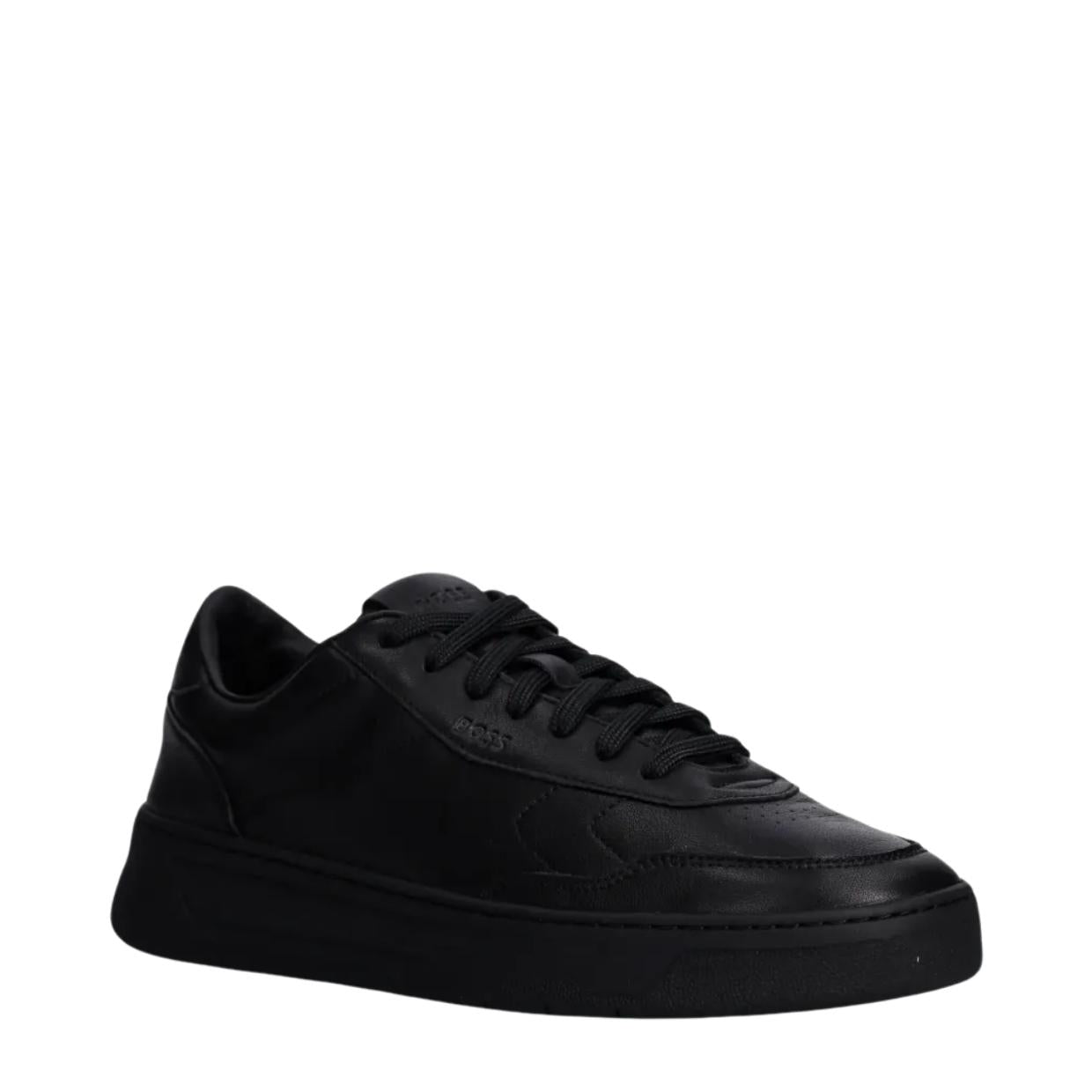 BOSS Baltimore Black Leather Trainers