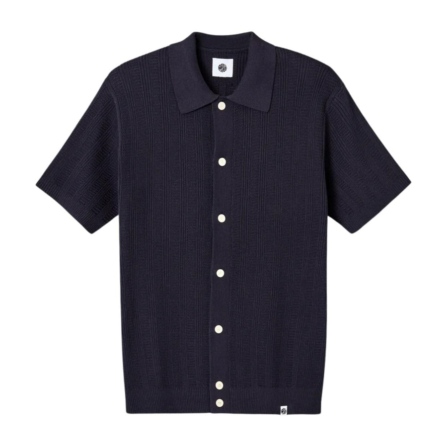 Pretty Green Barker Short Sleeve Knit Navy Shirt