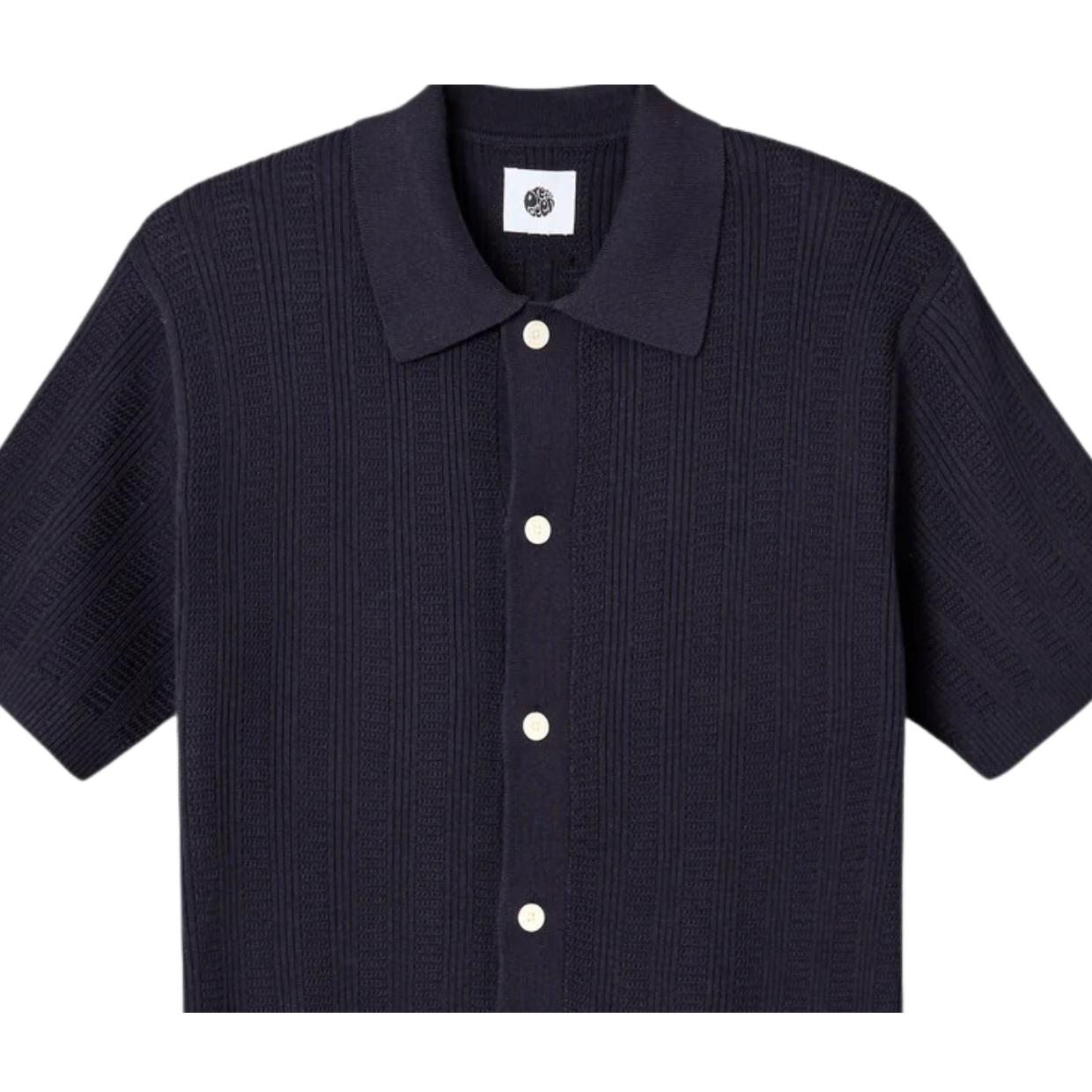 Pretty Green Barker Short Sleeve Knit Navy Shirt