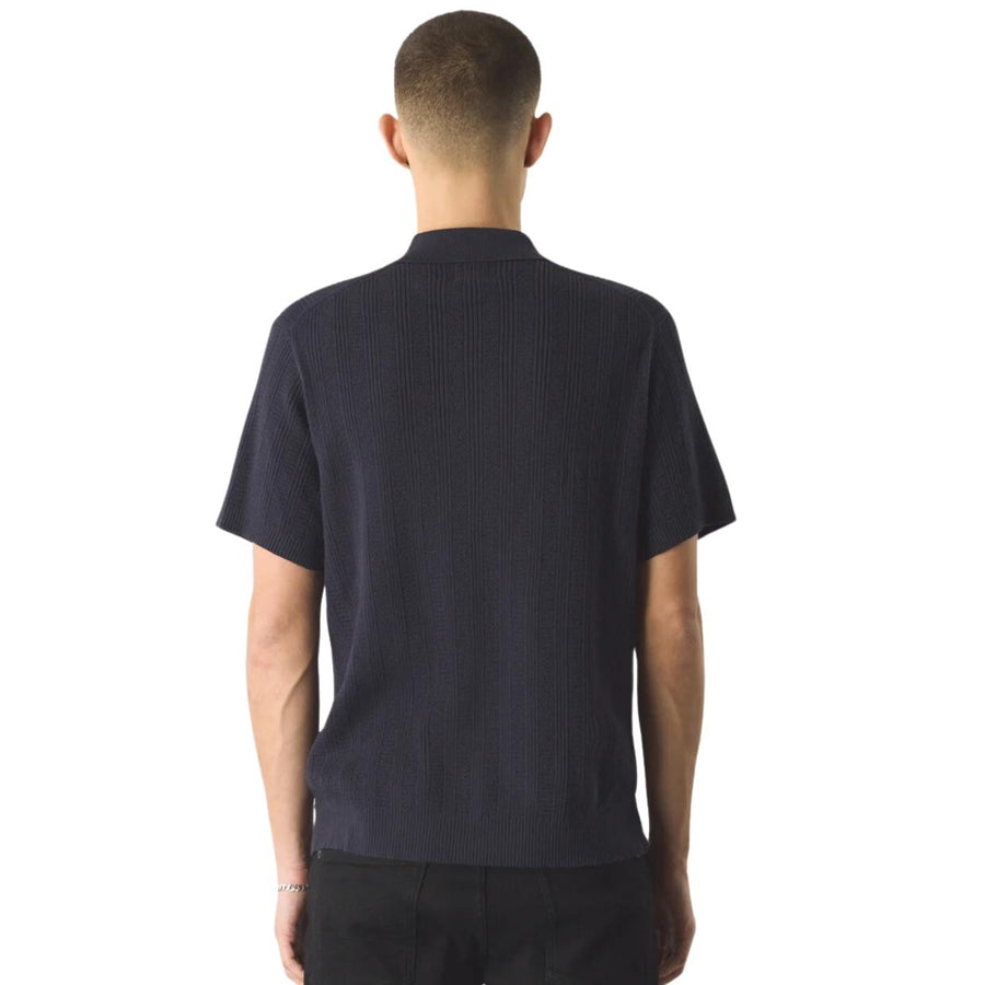 Pretty Green Barker Short Sleeve Knit Navy Shirt