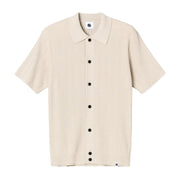 Pretty Green Barker Short Sleeve Knit Stone Shirt