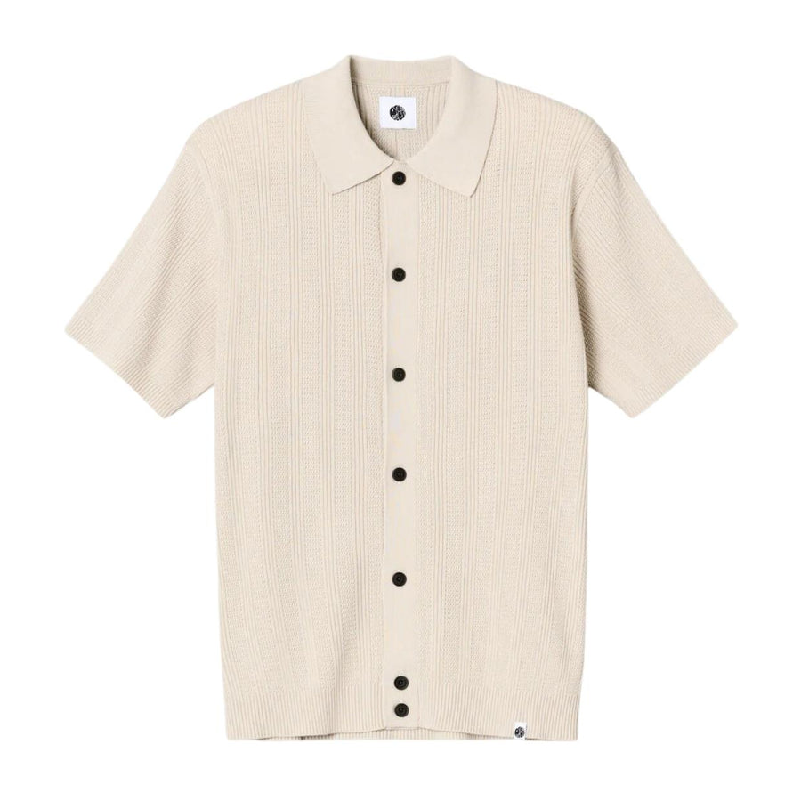 Pretty Green Barker Short Sleeve Knit Stone Shirt