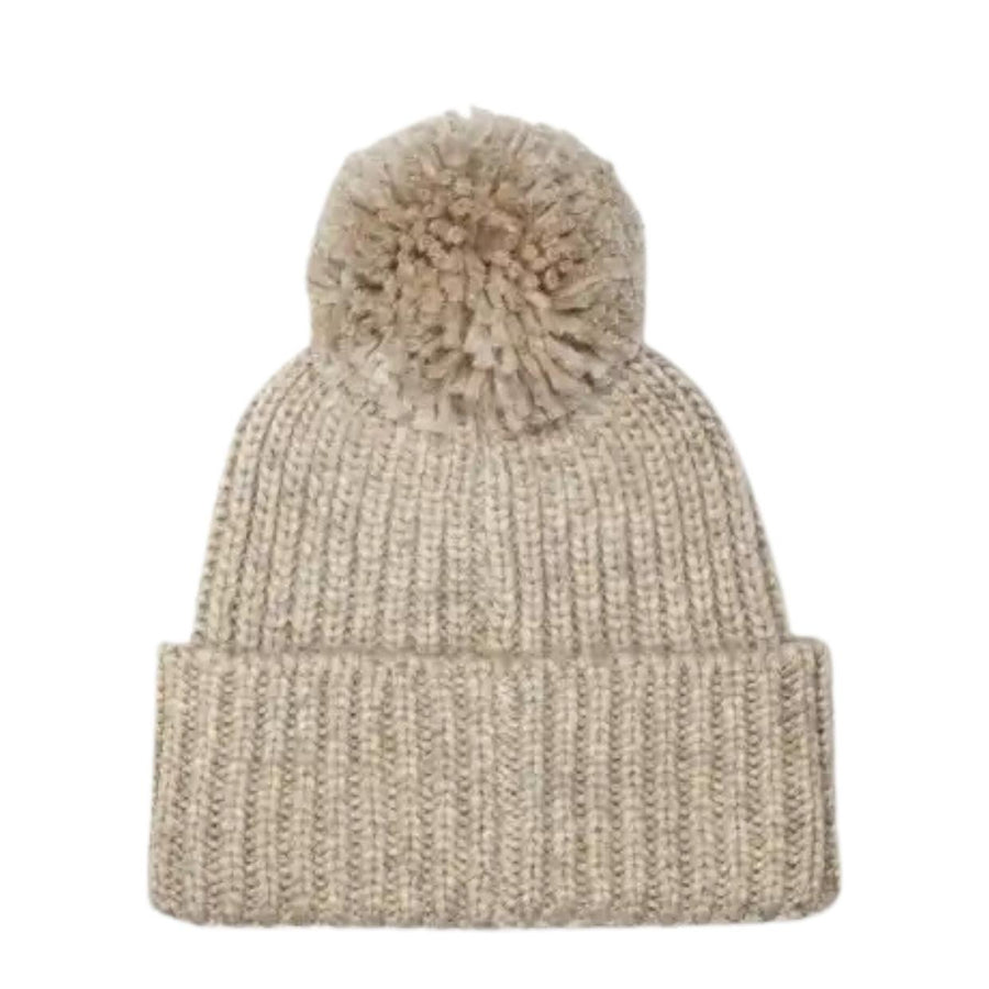 UGG Light Grey Chunky Rib Knit Pom Beanie